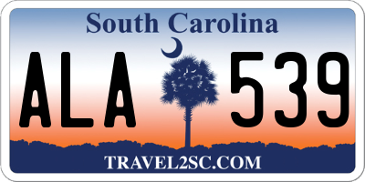 SC license plate ALA539