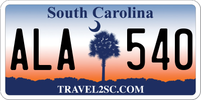 SC license plate ALA540