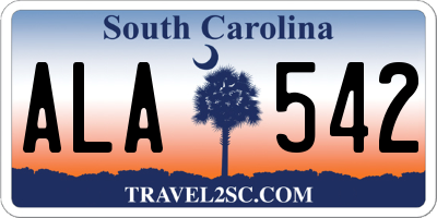 SC license plate ALA542