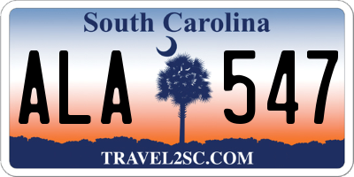 SC license plate ALA547
