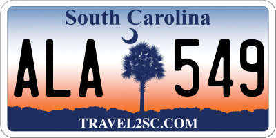 SC license plate ALA549