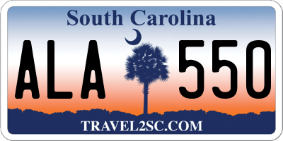 SC license plate ALA550