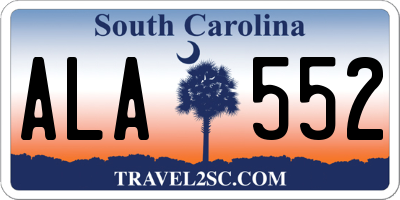 SC license plate ALA552