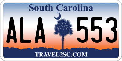 SC license plate ALA553