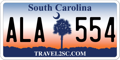 SC license plate ALA554