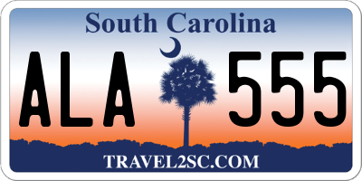 SC license plate ALA555