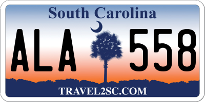SC license plate ALA558