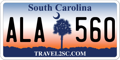 SC license plate ALA560