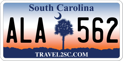 SC license plate ALA562