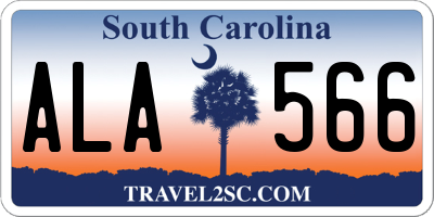 SC license plate ALA566
