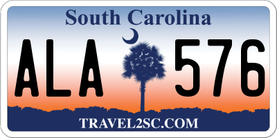 SC license plate ALA576