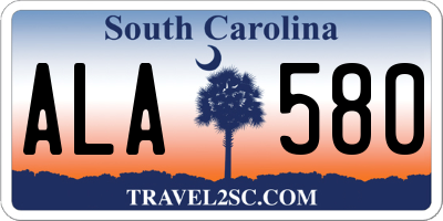 SC license plate ALA580