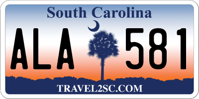 SC license plate ALA581