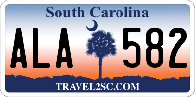 SC license plate ALA582