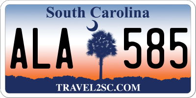 SC license plate ALA585