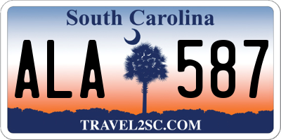 SC license plate ALA587