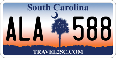 SC license plate ALA588