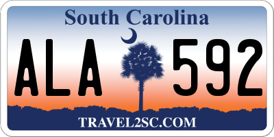 SC license plate ALA592