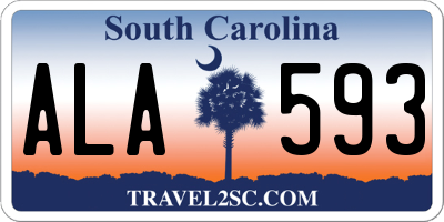 SC license plate ALA593