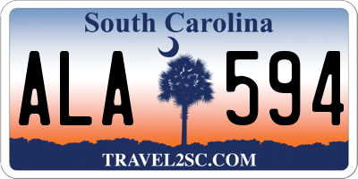 SC license plate ALA594