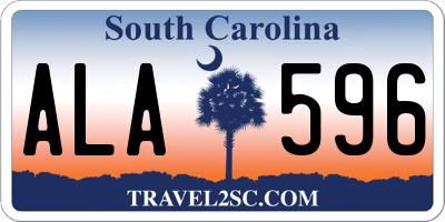 SC license plate ALA596