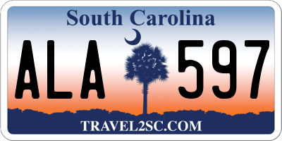 SC license plate ALA597