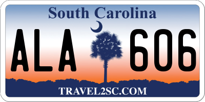 SC license plate ALA606