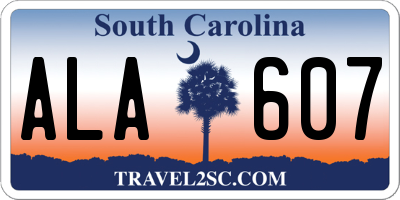 SC license plate ALA607