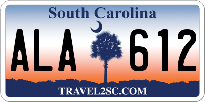 SC license plate ALA612