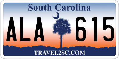 SC license plate ALA615