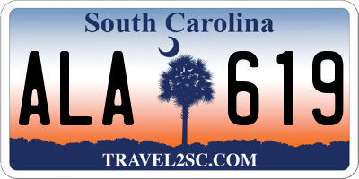 SC license plate ALA619