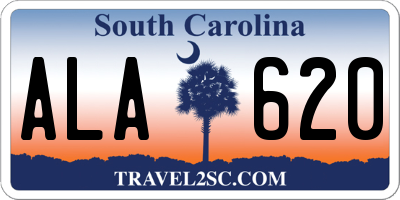 SC license plate ALA620