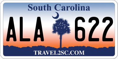 SC license plate ALA622