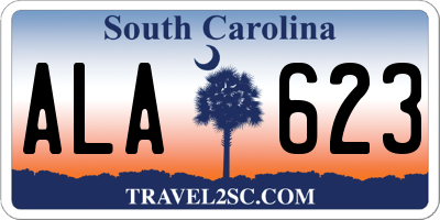 SC license plate ALA623