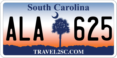 SC license plate ALA625