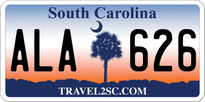 SC license plate ALA626
