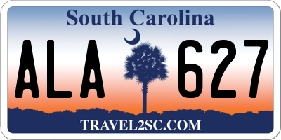 SC license plate ALA627