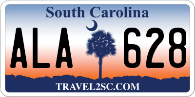 SC license plate ALA628