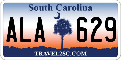 SC license plate ALA629