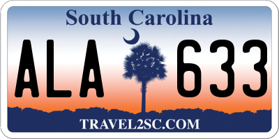 SC license plate ALA633