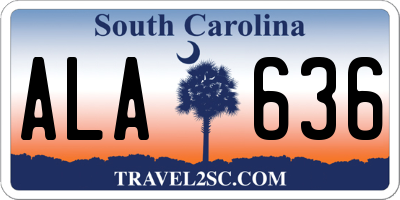 SC license plate ALA636