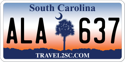 SC license plate ALA637