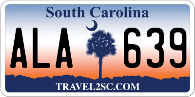 SC license plate ALA639