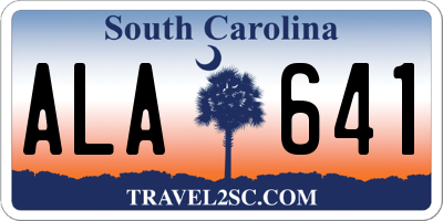 SC license plate ALA641