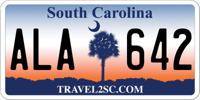 SC license plate ALA642