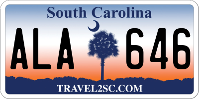 SC license plate ALA646