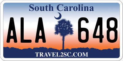 SC license plate ALA648