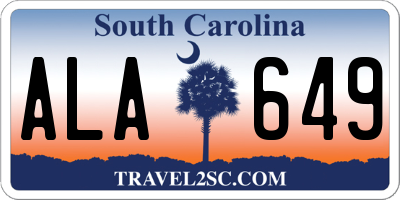 SC license plate ALA649