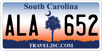 SC license plate ALA652