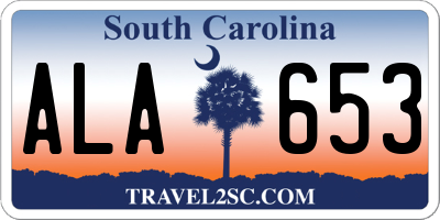 SC license plate ALA653